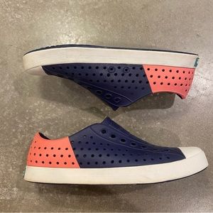 🍄 NATIVE REGATTA BLUE/POPSTAR ORANGE PRINT JEFFERSON SHOES